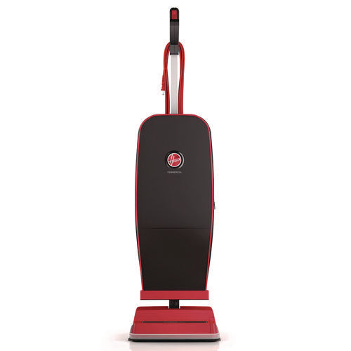 Hoover® Commercial Task Vac Soft Bag Lightweight Upright, 12" Cleaning Path, Black/Red