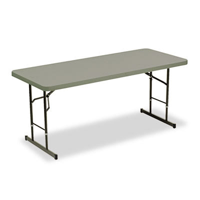 IndestrucTable Classic Adjustable-Height Folding Table, Rectangular, 72" x 30" x 25" to 35", Charcoal Flipcost Flipcost