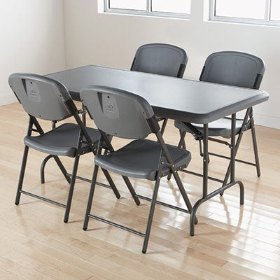 IndestrucTable Industrial Folding Table, Rectangular, 60" x 30" x 29", Charcoal Flipcost Flipcost