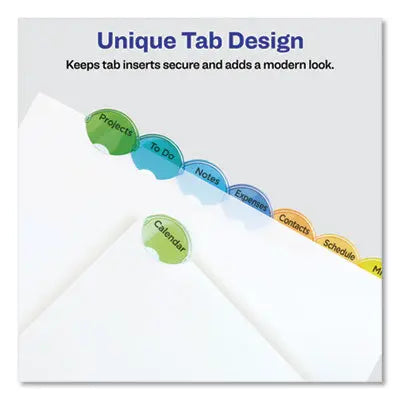 Insertable Style Edge Tab Plastic Dividers, 8-Tab, 11 x 8.5, Translucent, 1 Set Flipcost Flipcost