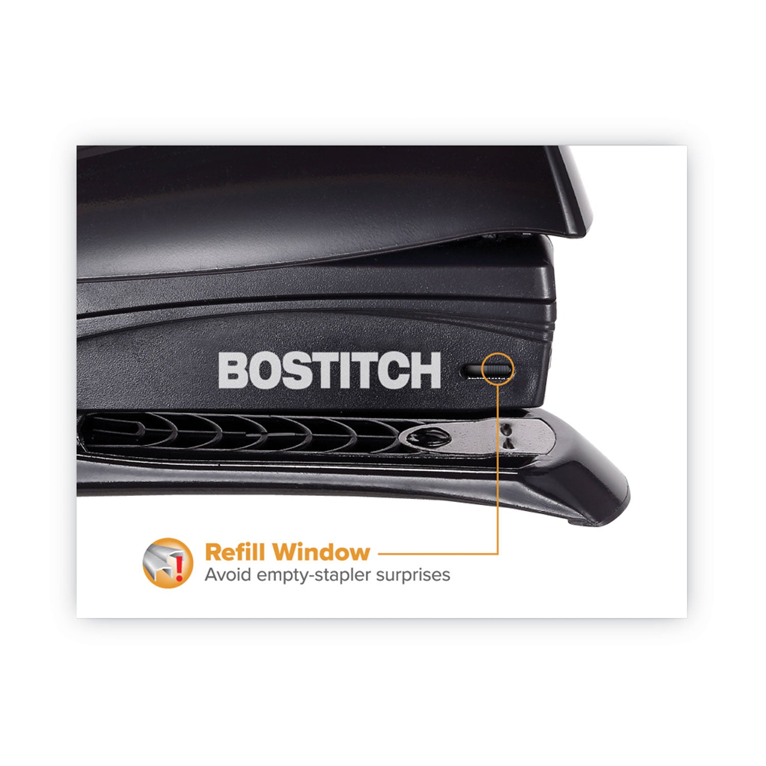 Bostitch® Inspire Spring-Powered Full-Strip Stapler, 20-Sheet Capacity, Black