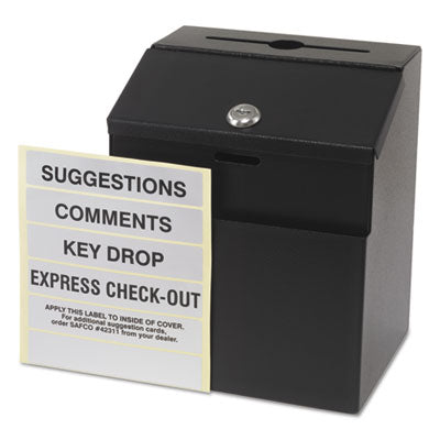 Safco® Steel Suggestion/Key Drop Box with Locking Top, 7 x 6 x 8.5, Black Powder Coat Finish Flipcost Flipcost