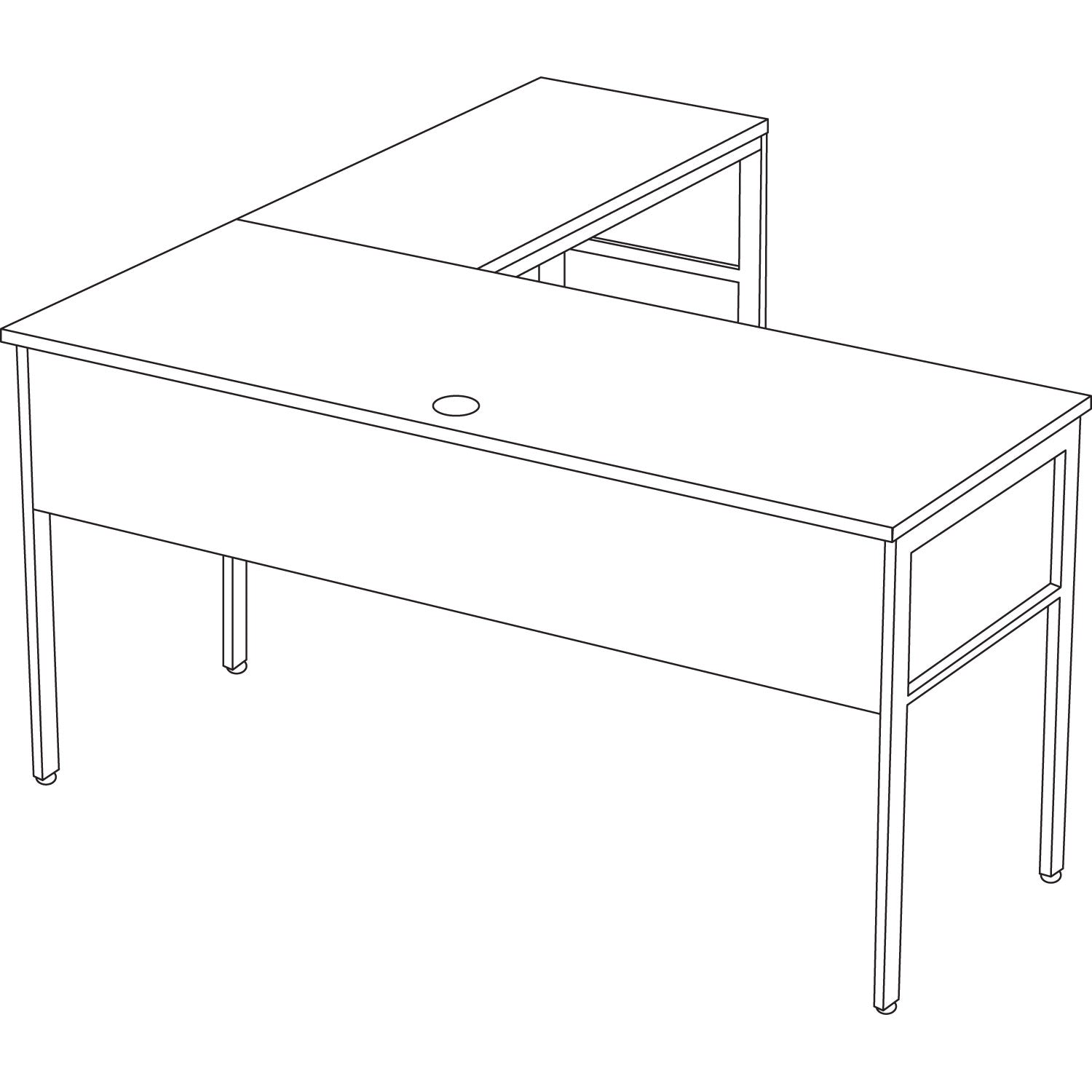 Linea Italia® Urban Series L- Shaped Desk, 59" x 59" x 29.5", Ash