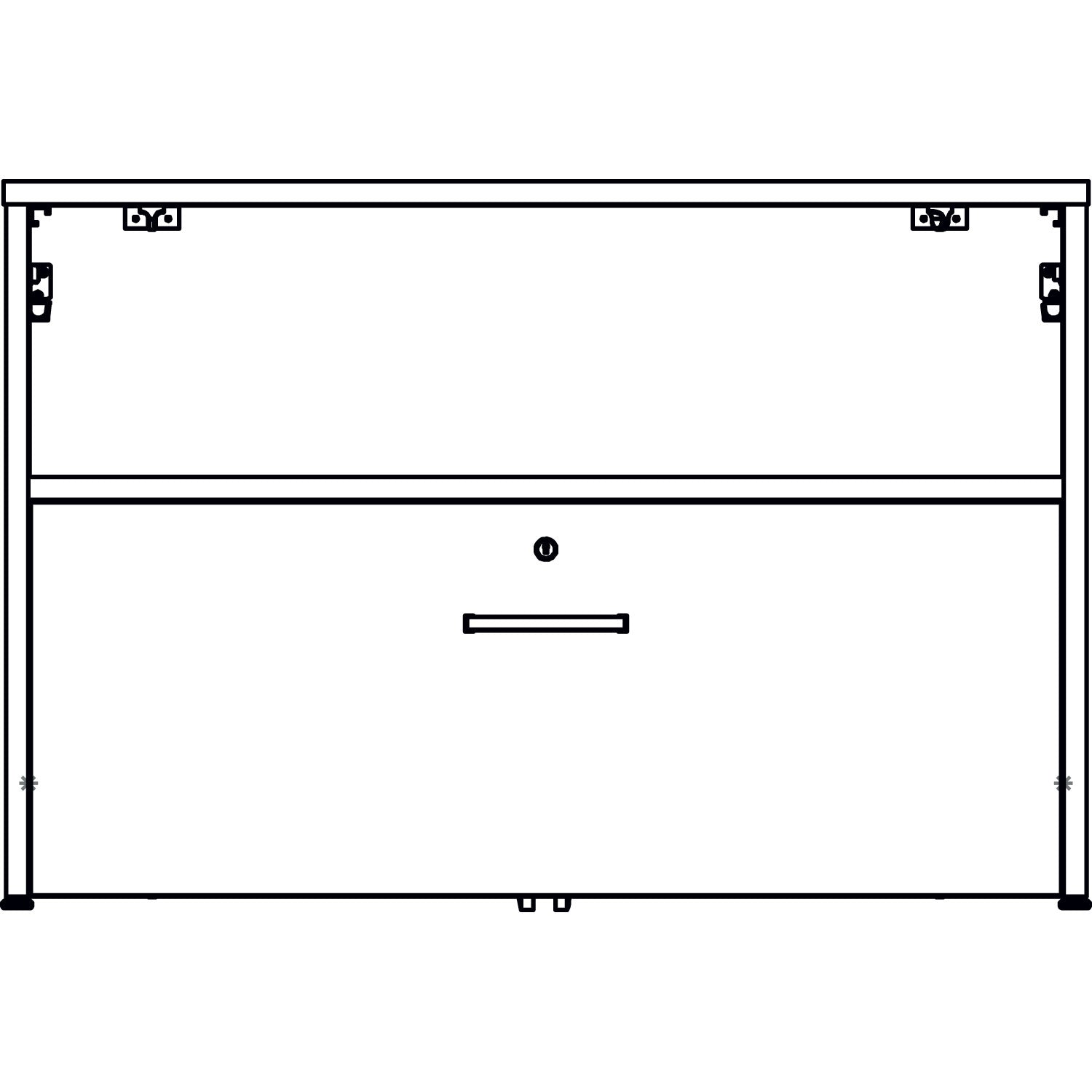 Linea Italia® Urban 36" Credenza, Bottom Pedestal, 35.25w x 15.25d x 23.75h, Ash