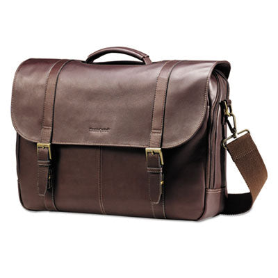 Leather Flapover Case, Fits Devices Up to 15.6", Leather, 16 x 6 x 13, Brown Flipcost Flipcost