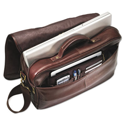 Leather Flapover Case, Fits Devices Up to 15.6", Leather, 16 x 6 x 13, Brown Flipcost Flipcost