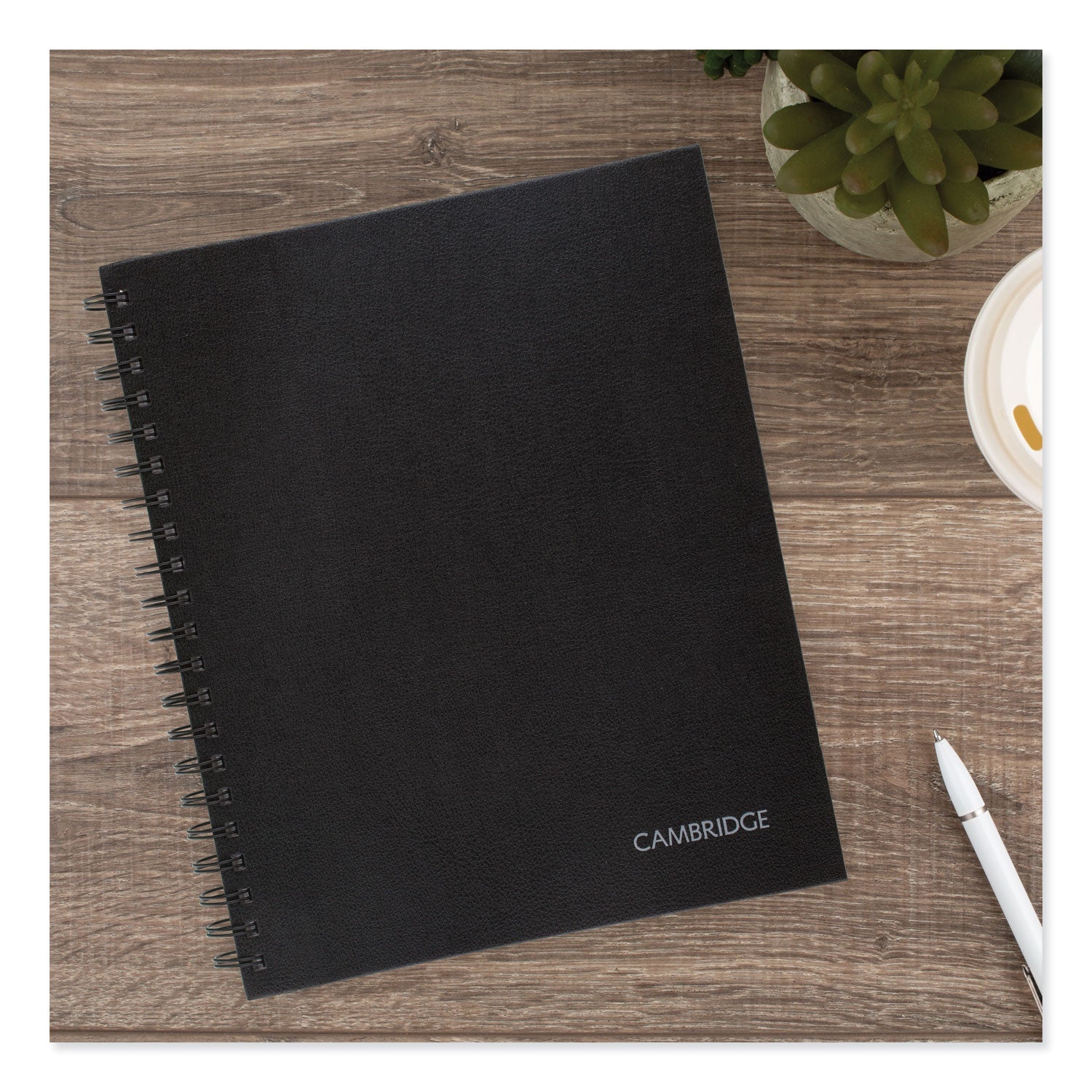 Cambridge® Limited Hardbound Notebook with Pocket, 1-Subject, Wide/Legal Rule, Black Cover, (96) 11 x 8.5 Sheets