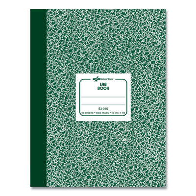 National® Lab Notebook, Wide/Legal Rule, Green Marble Cover, (96) 10.13 x 7.88 Sheets Flipcost Flipcost