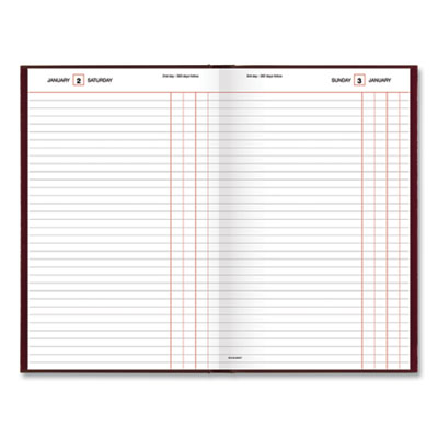 Standard Diary Daily Journal, 2024 Edition, Wide/Legal Rule, Red Cover, (210) 12 x 7.75 Sheets Flipcost Flipcost