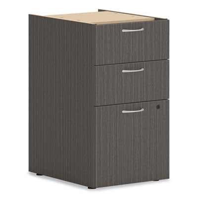 Mod Support Pedestal, Left or Right, 3-Drawers: Box/Box/File, Legal/Letter, Slate Teak, 15" x 20" x 28" Flipcost Flipcost