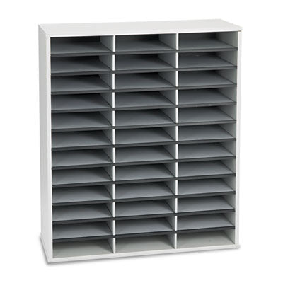 Literature Organizer, 36 Letter Compartments, 29 x 11.88 x 34.69, Dove Gray Flipcost Flipcost