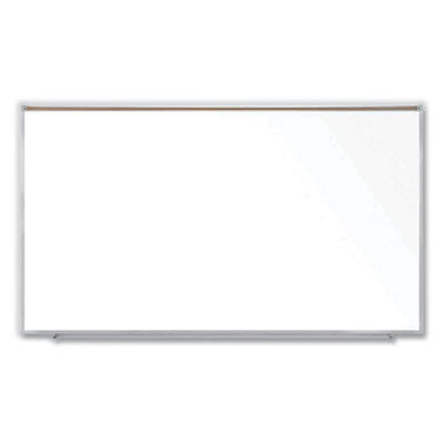 Magnetic Porcelain Whiteboard with Satin Aluminum Frame and Map Rail, 96.53 x 60.47, White Surface Flipcost Flipcost