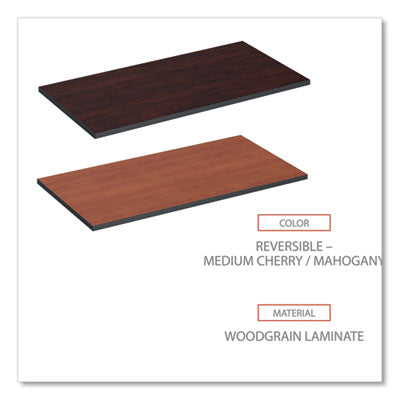 Reversible Laminate Table Top, Rectangular, 47.63 x 23.63, Medium Cherry/Mahogany Flipcost Flipcost