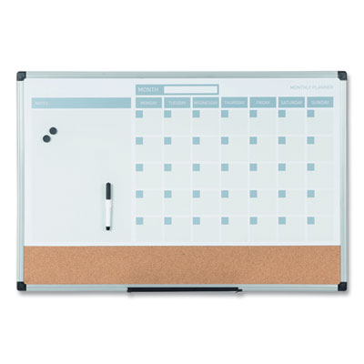 MasterVision® 3-in-1 Calendar Planner, 36 x 24, White Surface, Silver Aluminum Frame Flipcost Flipcost