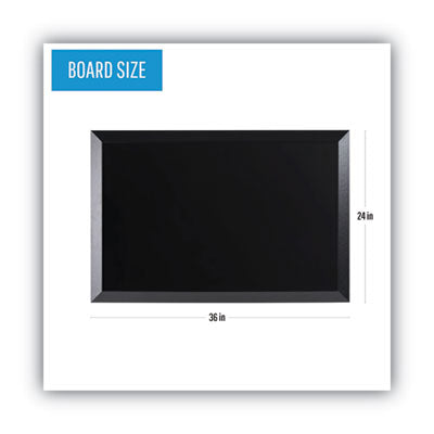 MasterVision® Kamashi Wet-Erase Board, 36 x 24, Black Surface, Black Wood Frame Flipcost Flipcost