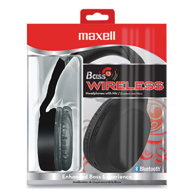 Maxell® Bass 13 Wireless Headphone with Mic, Black Flipcost Flipcost