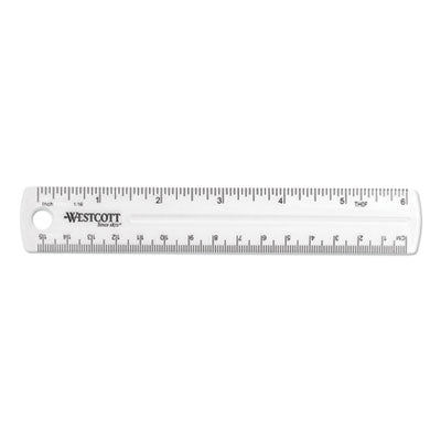 Transparent Shatter-Resistant Plastic Ruler, Standard/Metric, 6" Long, Clear Flipcost Flipcost