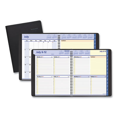 QuickNotes Weekly/Monthly 13-Month Planner, 10 x 8, Black Cover,  (July to July): 2023 to 2024 Flipcost Flipcost