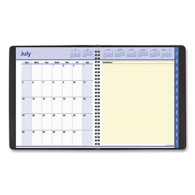 QuickNotes Weekly/Monthly 13-Month Planner, 10 x 8, Black Cover,  (July to July): 2023 to 2024 Flipcost Flipcost