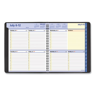 QuickNotes Weekly/Monthly 13-Month Planner, 10 x 8, Black Cover,  (July to July): 2023 to 2024 Flipcost Flipcost