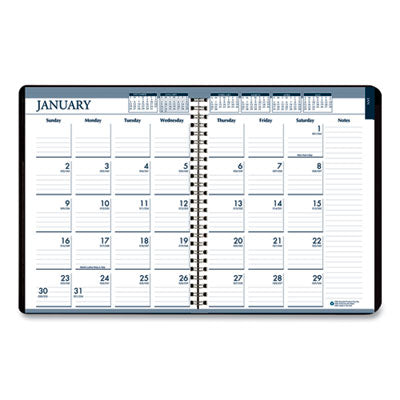 Recycled Wirebound Weekly/Monthly Planner, 11 x 8.5, Black Cover, 12-Month (Jan to Dec): 2024 Flipcost Flipcost