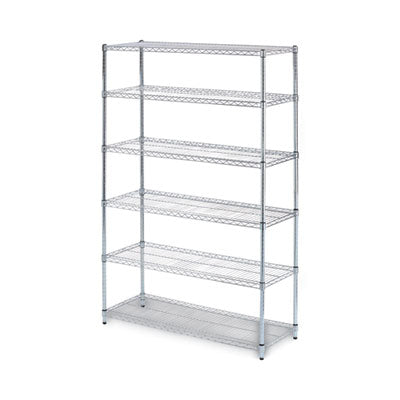 NSF Certified 6-Shelf Medium-Duty Commercial Wire Shelving Kit, 48w x 18d x 72h, Silver Flipcost Flipcost