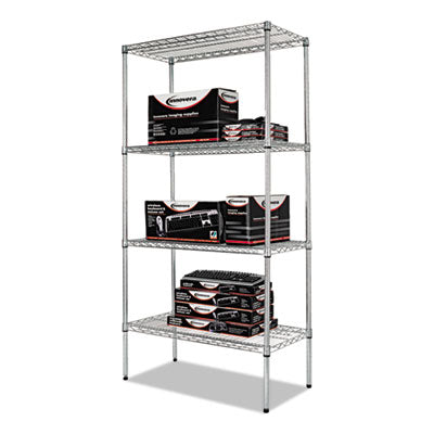 NSF Certified Industrial Heavy-Duty Wire Shelving Kit, 36w x 18d x 72h, Silver Flipcost Flipcost