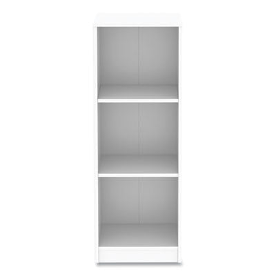 Narrow Three-Shelf Bookcase White, 15.75" x 11.42" x 44.33" Flipcost Flipcost