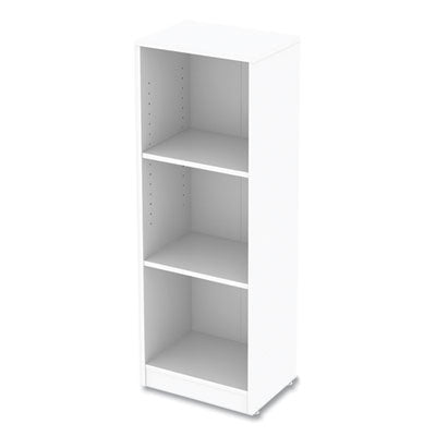 Narrow Three-Shelf Bookcase White, 15.75" x 11.42" x 44.33" Flipcost Flipcost