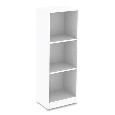 Narrow Three-Shelf Bookcase White, 15.75" x 11.42" x 44.33" Flipcost Flipcost