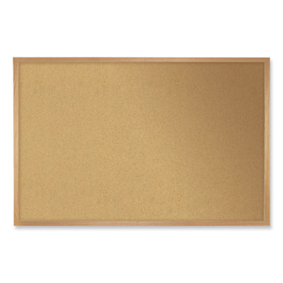 Natural Cork Bulletin Board with Frame, 46.5 x 36, Tan Surface, Natural Oak Frame Flipcost Flipcost