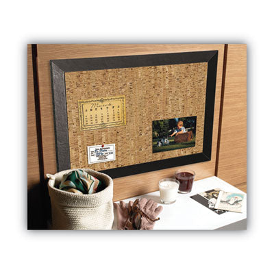 Natural Cork Bulletin Board, 36 x 24, Tan Surface, Black Wood Frame Flipcost Flipcost