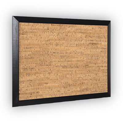 Natural Cork Bulletin Board, 36 x 24, Tan Surface, Black Wood Frame Flipcost Flipcost