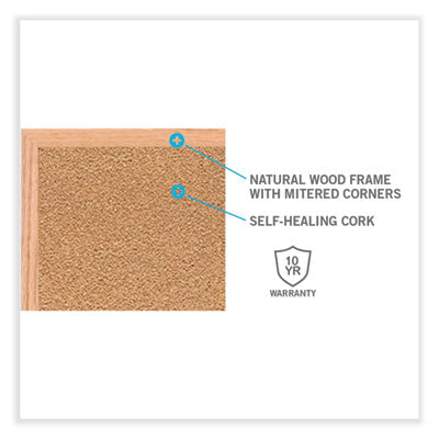 NaturalOak Frame Cork Bulletin Board, 120.5 x 48.5, Tan Surface Flipcost Flipcost