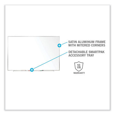 Non-Magnetic Whiteboard Aluminum Frame, 144.63 x 48.47, White Surface, Satin Aluminum Frame Flipcost Flipcost