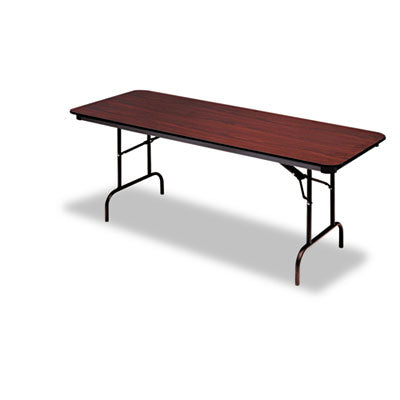 OfficeWorks Commercial Wood-Laminate Folding Table, Rectangular, 96" x 30" x 29", Mahogany Flipcost Flipcost