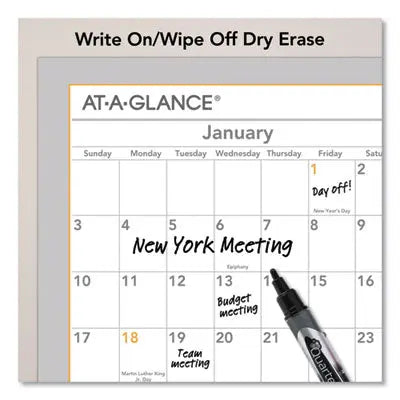 AT-A-GLANCE WallMates Self-Adhesive Dry Erase Yearly Planning Surfaces, 24 x 18, White/Gray/Orange Sheets, 12-Month (Jan to Dec): 2024 Flipcost Flipcost