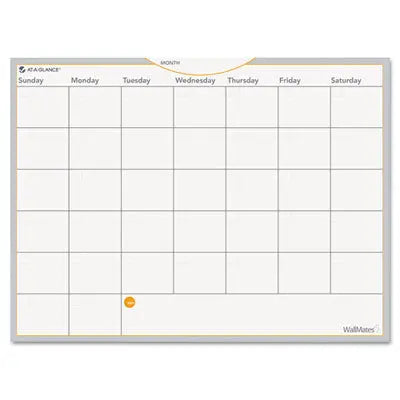 AT-A-GLANCE WallMates Self-Adhesive Dry Erase Monthly Planning Surfaces, 24 x 18, White/Gray/Orange Sheets, Undated Flipcost Flipcost