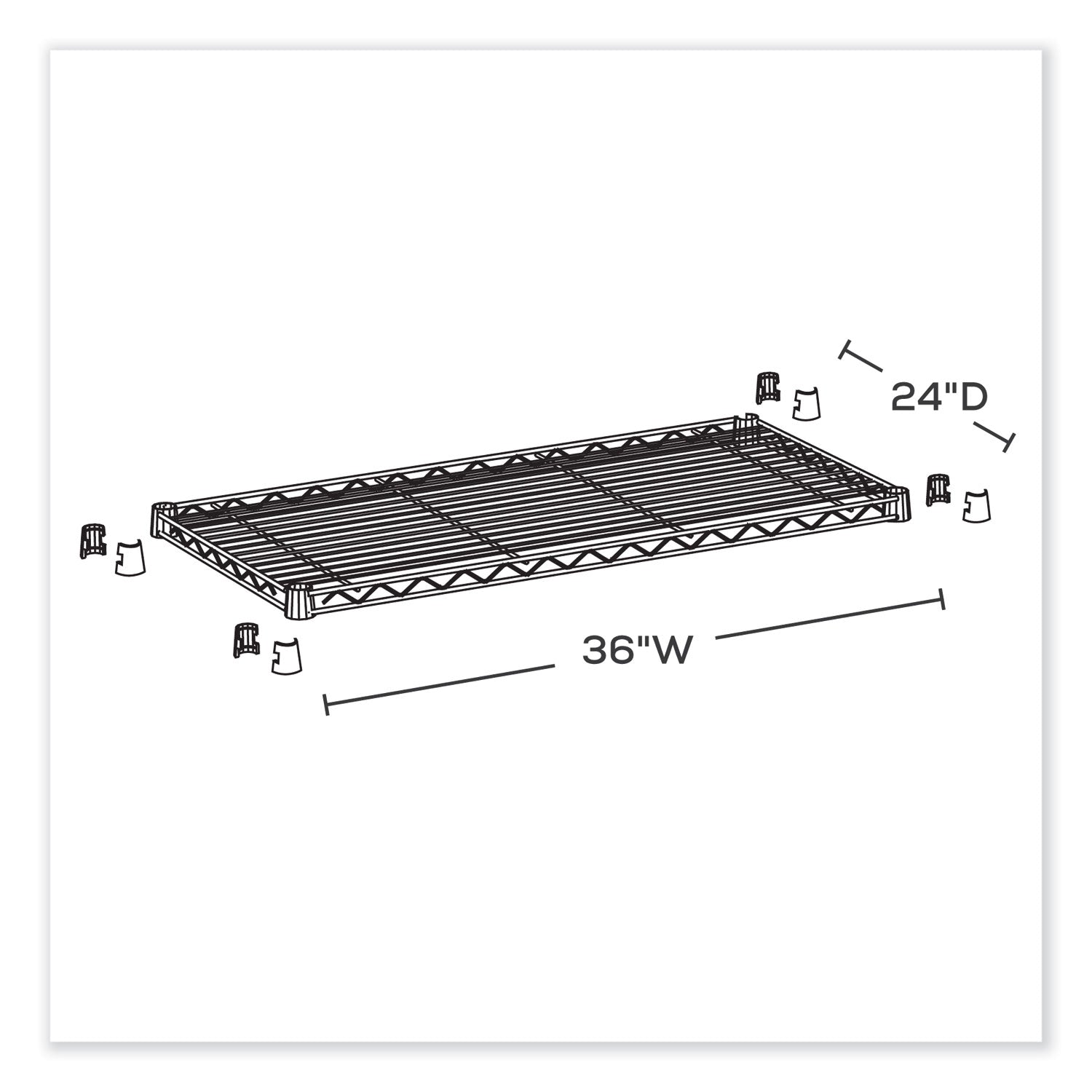 Safco® Industrial Extra Shelf Pack, 36w x 24d x 1.5h, Steel, Metallic Gray, 2/Pack