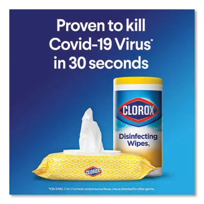 CLOROX SALES CO. Disinfecting Wipes, 1-Ply, 7 x 8, Fresh Scent/Citrus Blend, White, 35/Canister, 3 Canisters/Pack Flipcost