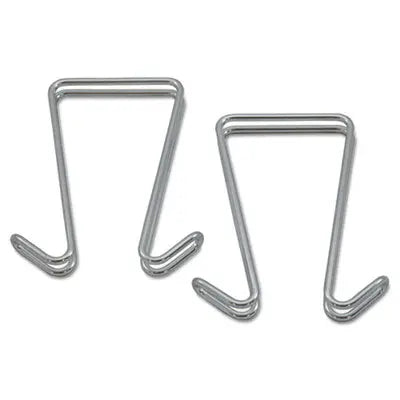 ALERA Double Sided Partition Garment Hook, Steel, 0.5 x 3.38 x 4.75, Over-the-Door/Over-the-Panel Mount, Silver, 2/Pack Flipcost Flipcost