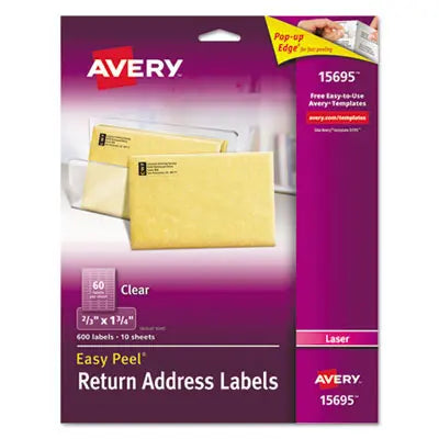 AVERY PRODUCTS CORPORATION Matte Clear Easy Peel Mailing Labels w/ Sure Feed Technology, Laser Printers, 0.66 x 1.75, Clear, 60/Sheet, 10 Sheets/Pack Flipcost Flipcost