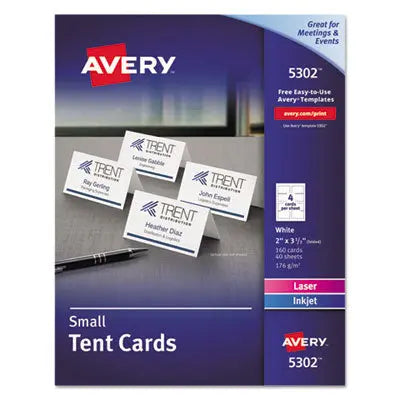 AVERY PRODUCTS CORPORATION Small Tent Card, White, 2 x 3.5, 4 Cards/Sheet, 40 Sheets/Pack Flipcost Flipcost