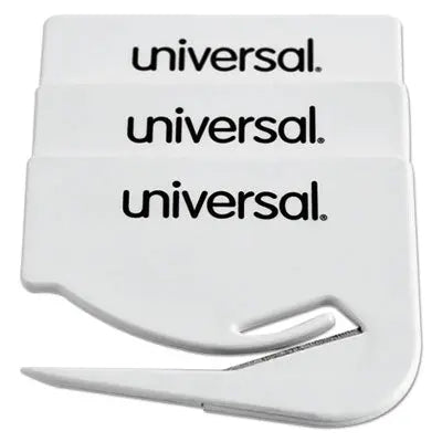 UNIVERSAL OFFICE PRODUCTS Letter Slitter Hand Letter Opener with Concealed Blade, 2.5", White, 3/Pack Flipcost Flipcost