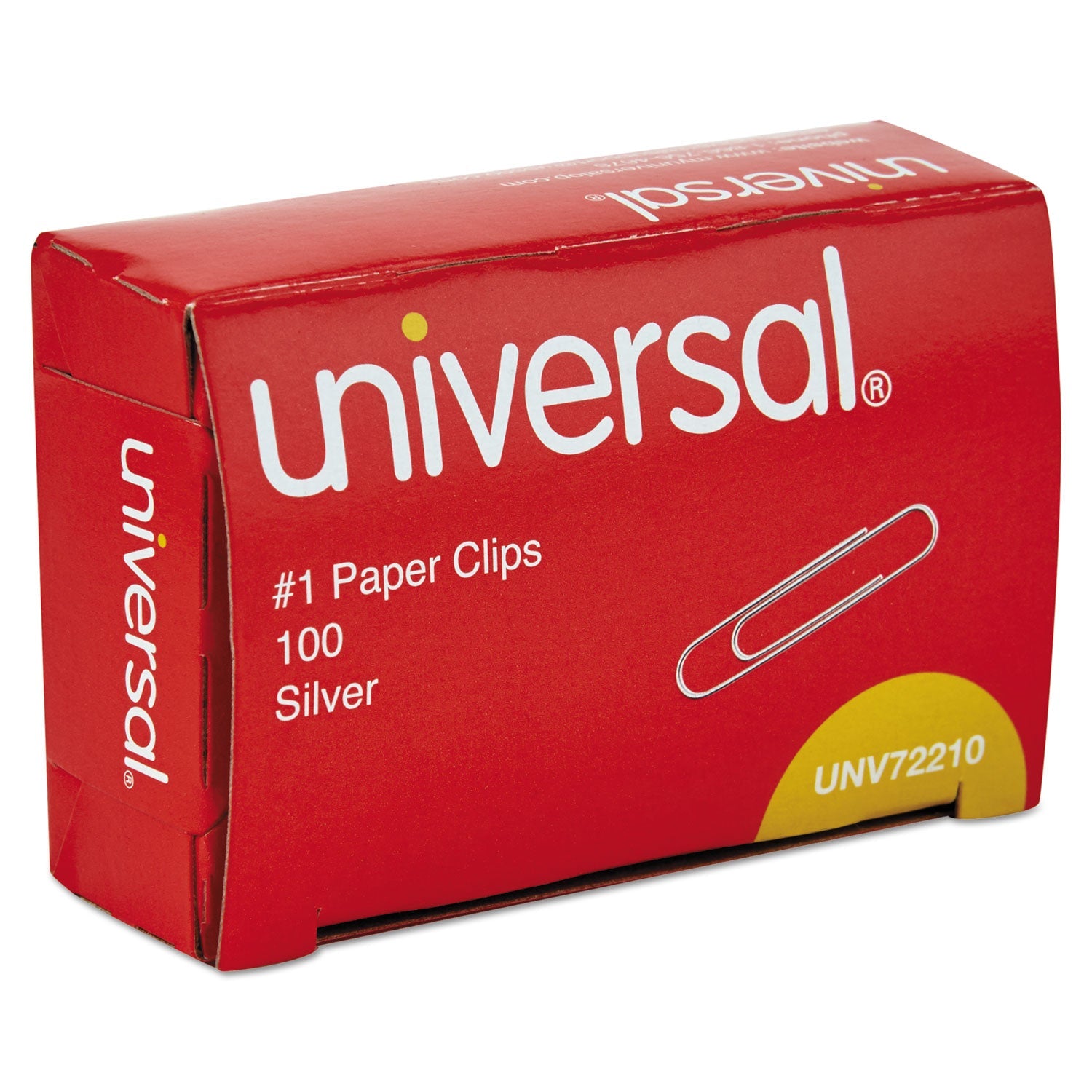 Universal® Paper Clips, #1, Smooth, Silver, 100 Clips/Box, 10 Boxes/Pack