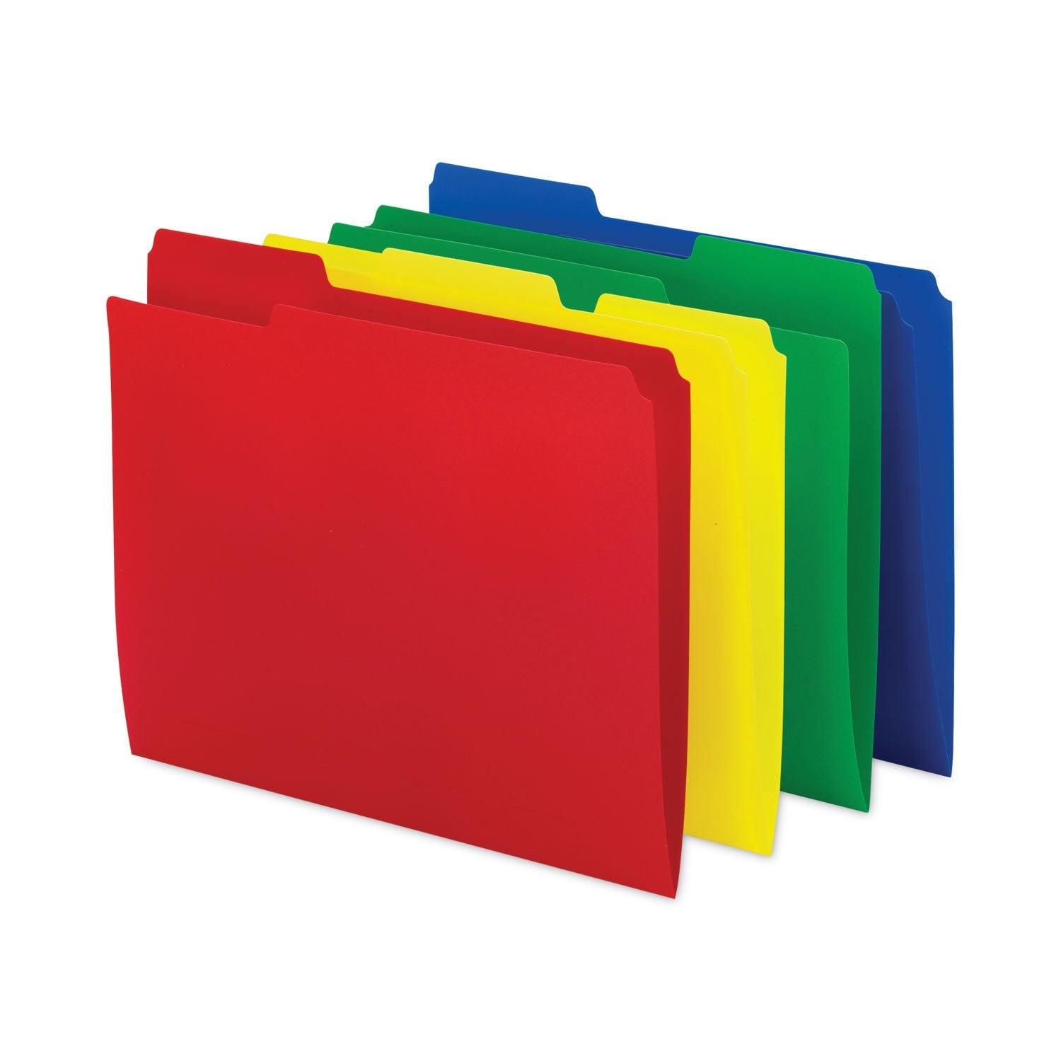 Smead™ Top Tab Poly Colored File Folders, 1/3-Cut Tabs: Assorted, Letter Size, 0.75" Expansion, Assorted Colors,12/Pack