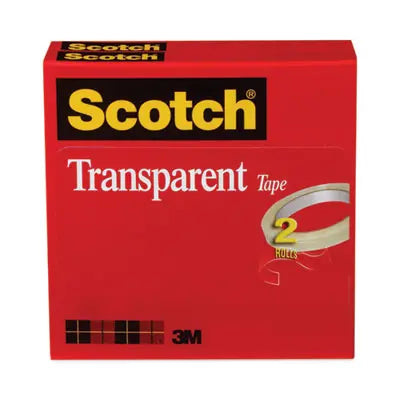 Scotch® Transparent Tape, 3" Core, 0.5" x 72 yds, Transparent, 2/Pack Flipcost Flipcost