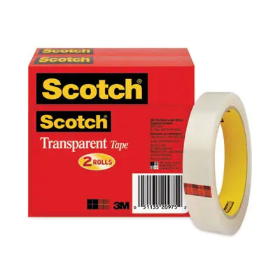 Scotch® Transparent Tape, 3" Core, 0.75" x 72 yds, Transparent, 2/Pack Flipcost Flipcost