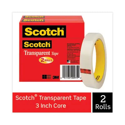 Scotch® Transparent Tape, 3" Core, 0.75" x 72 yds, Transparent, 2/Pack Flipcost Flipcost