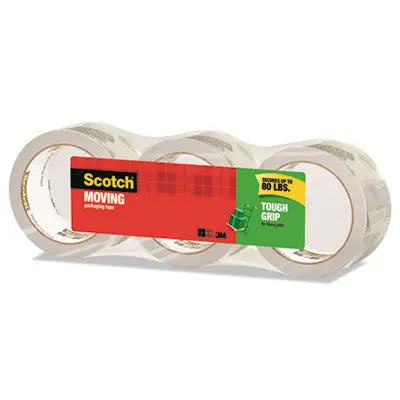Scotch® Tough Grip Moving Packaging Tape, 3" Core, 1.88" x 38.2 yds, Clear, 3/Pack Flipcost Flipcost